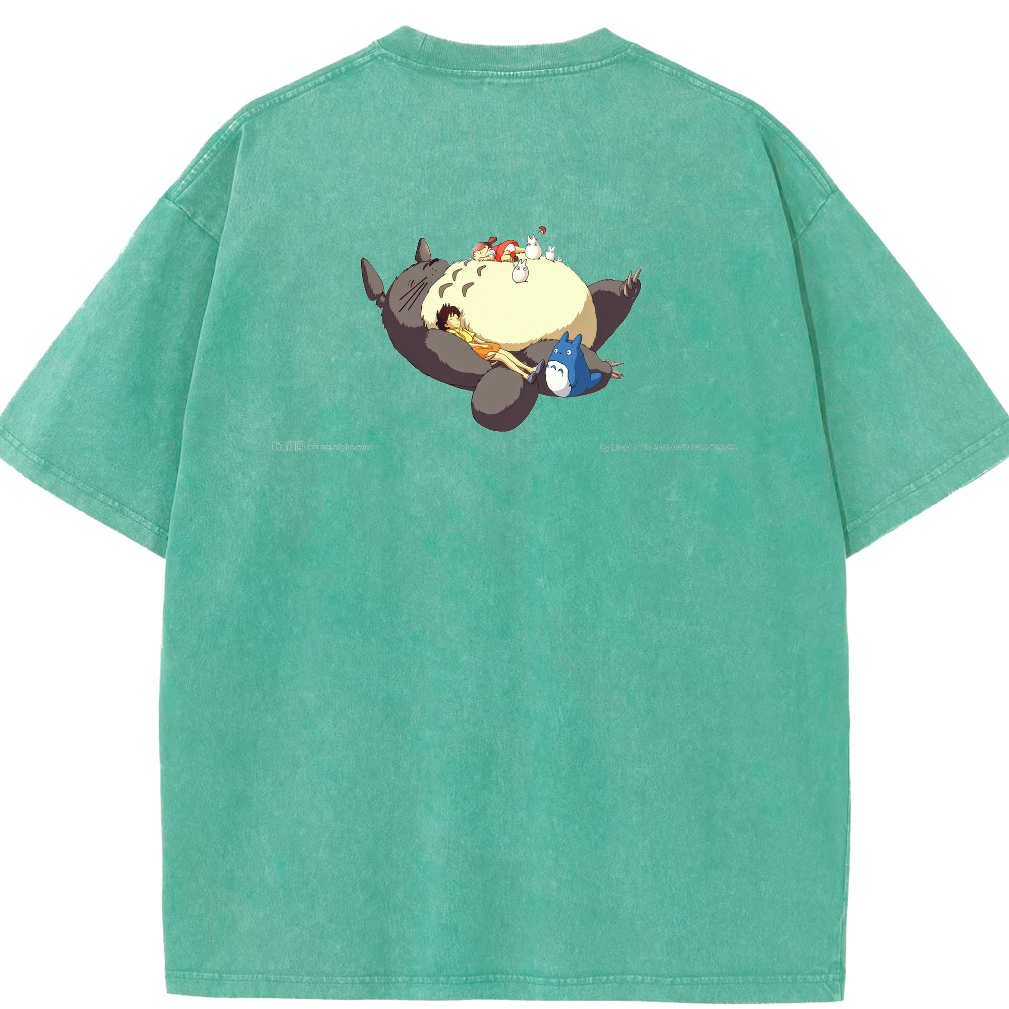（画像用） となりのトトロ 草壁メイ 草壁サツキ My Neighbor Totoro Satsuki Kusakabe Mei Kusakabe 綿100% ヴィンテージ風 半袖Tシャツ（背面プリント）